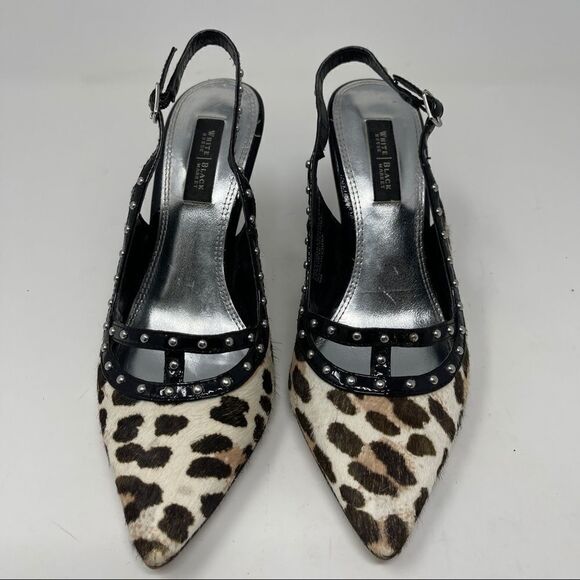 WHBM | Jacquie Calf Hair Leather Sling Back Pumps Women's Size 6 - Picture 2 of 8